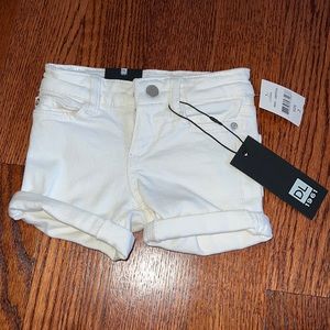 Children’s white DL1961 denim cuffed shorts - size 2